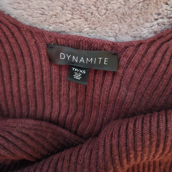 Dynamite Deep Red Ribbed Tank Top - Picture 3 of 3